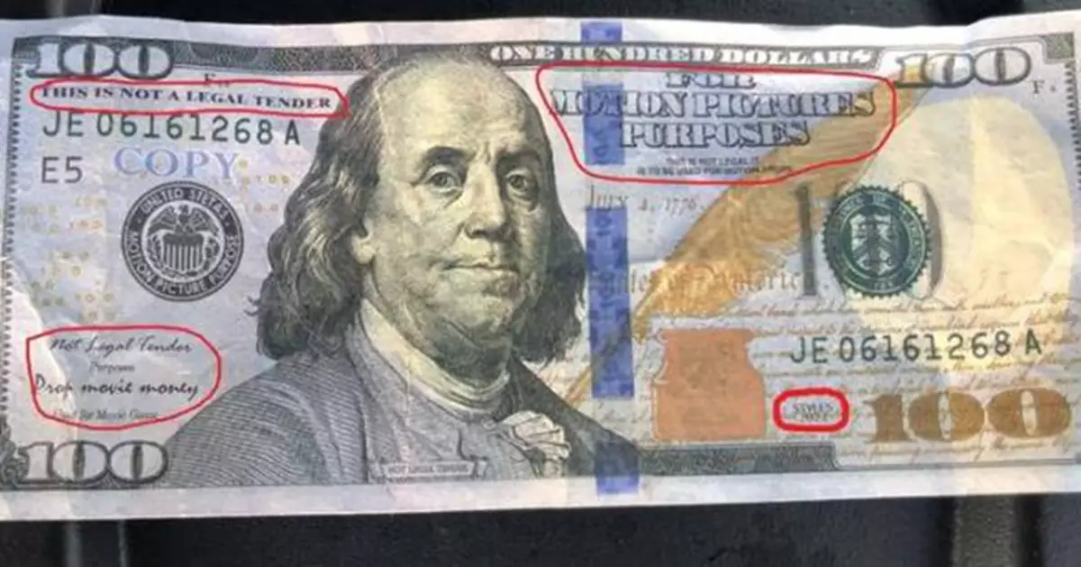 美國爆電影道具鈔票流入市面   當局急教辨識法