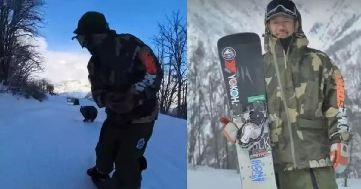 黑熊闖入滑道 日職業滑雪手遭追趕幸運逃脫 自拍錄下驚險全過程