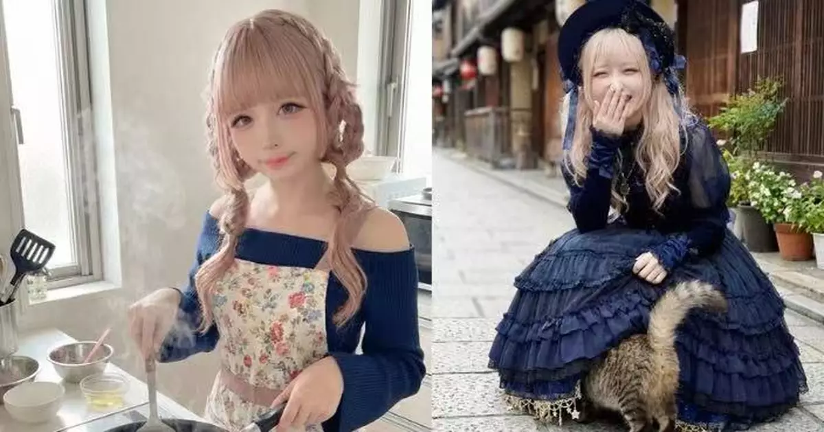獲封「史上最可愛偽娘」！日48歲童顏大叔著蘿莉裙與虎斑貓合影遭疑AI生成
