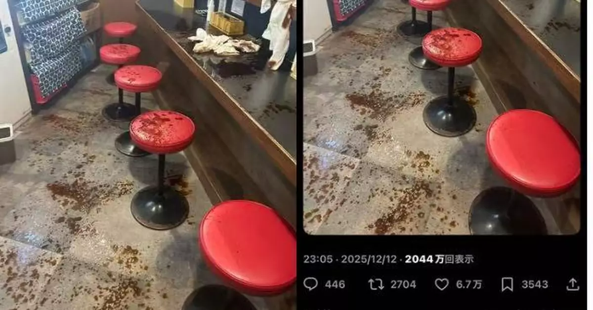 日拉麵店吧檯地面濺滿黑紅液體似「命案現場」 店主急澄清揭烏龍真相