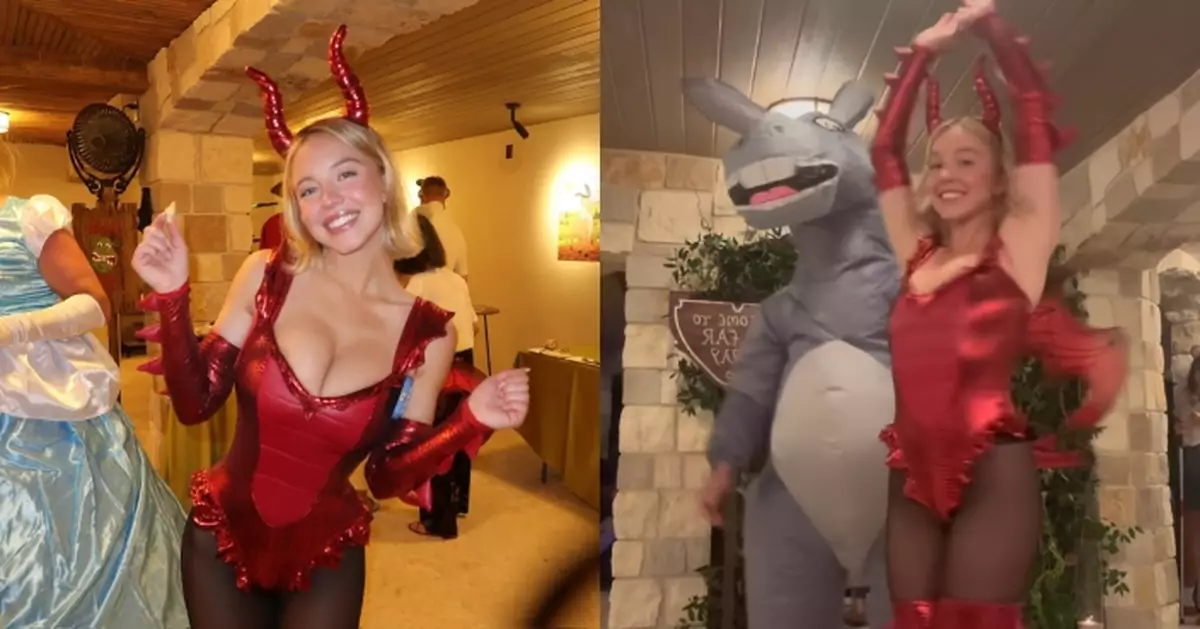 Sydney Sweeney 感恩節狂歡大晒性感造型 扮《史力加》火龍成網上焦點