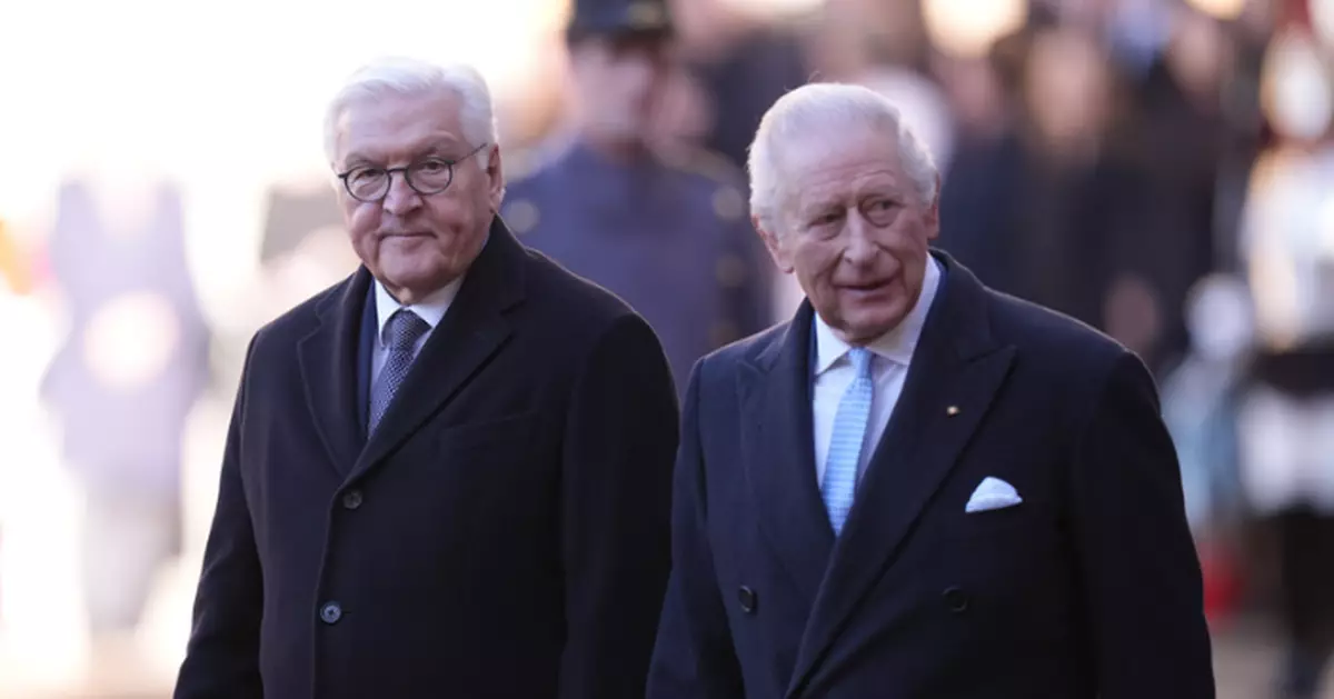 英王查理斯三世歡迎國事訪英德國總統施泰因邁爾