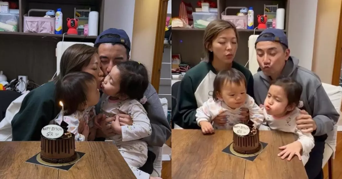 洪永城42歲生日在家簡單過 一家四口齊吹蠟燭勁溫馨