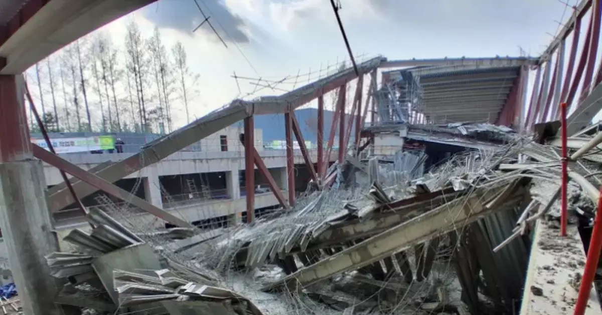 韓國光州圖書館地盤坍塌 4工人被困當中一人懷疑死亡