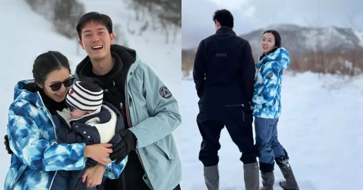 34歲麥明詩曬雪地全家福 囝囝露牙仔搶Fo