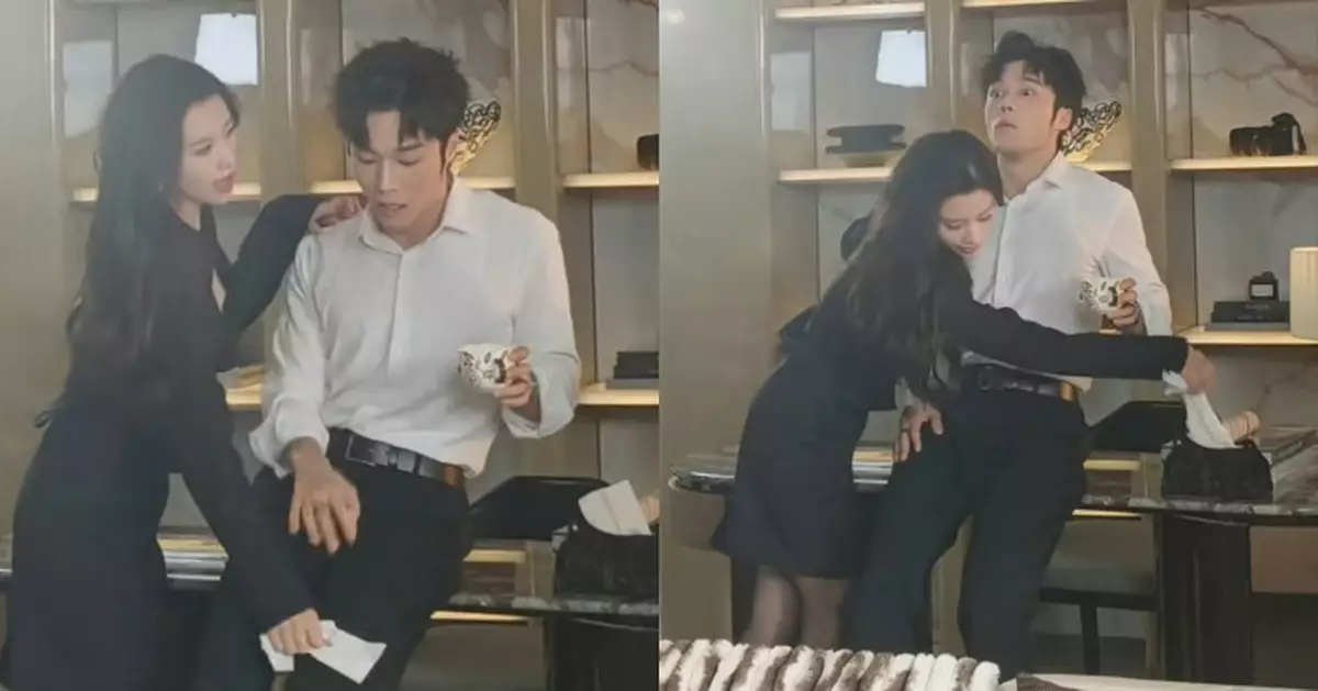 郭珮文「最強Body」色誘丁子朗 施「胸壓」潑水濕身場面火熱