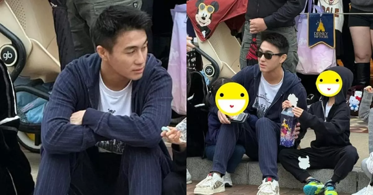 何猷君帶子女坐地等睇花車 網民大讚夠貼地