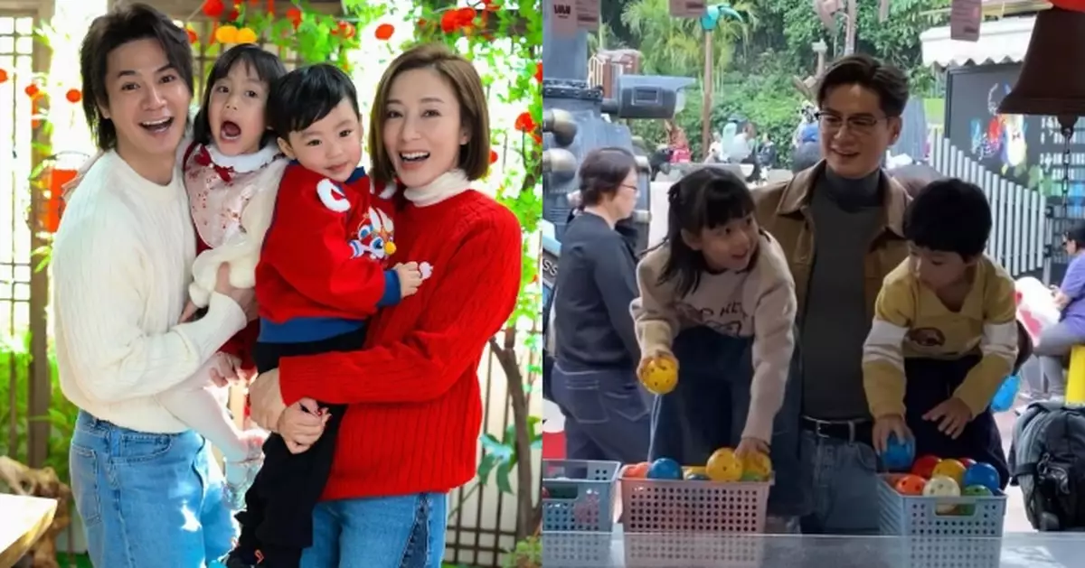 孖楊茜堯帶仔女去主題公園玩 羅子溢化身「陪玩專員」一齊玩