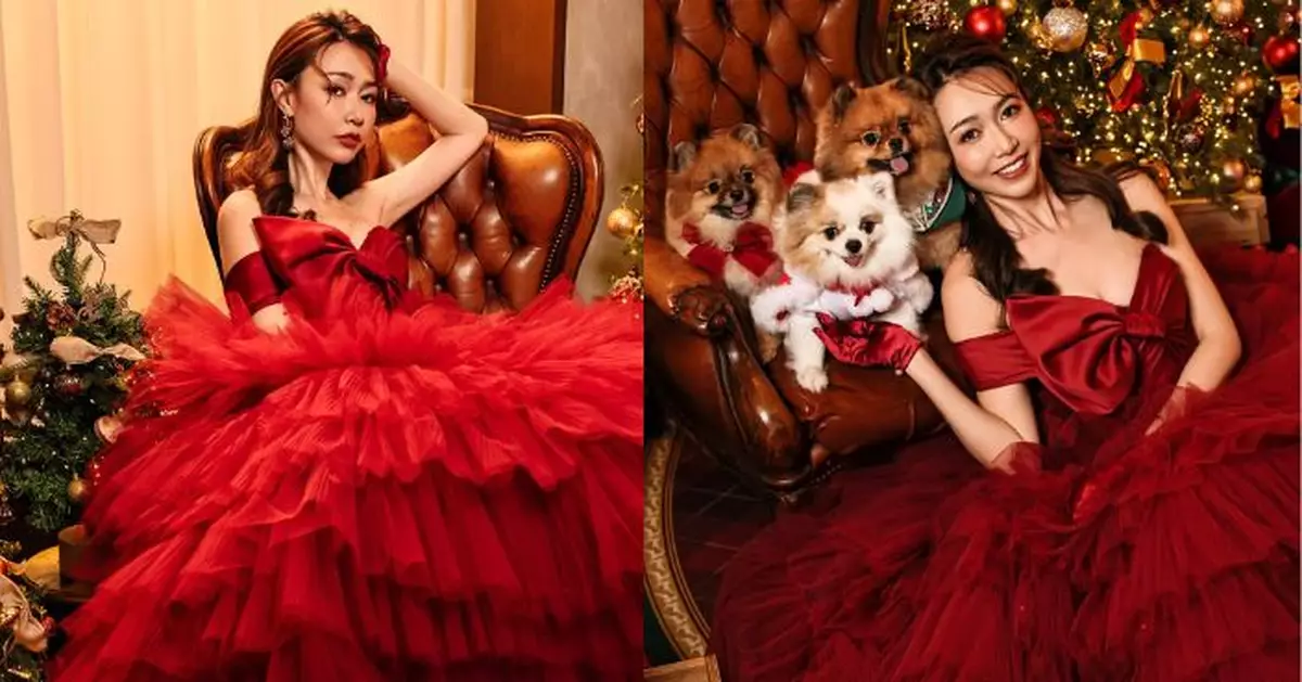 黃嘉雯紅裙賀聖誕 網民大讚氣質滿分女神