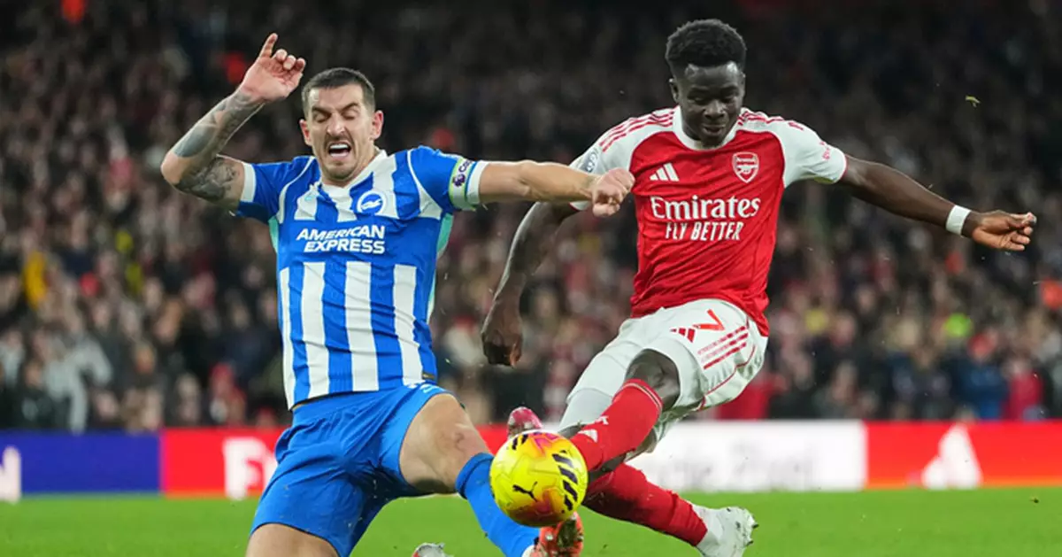 英超聯賽　阿仙奴2:1白禮頓　曼城作客2:1險勝森林