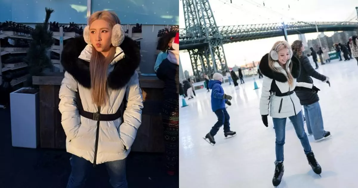 譚嘉儀紐約登台順道過聖誕 初嘗室外溜冰凍到雙腳被凍僵