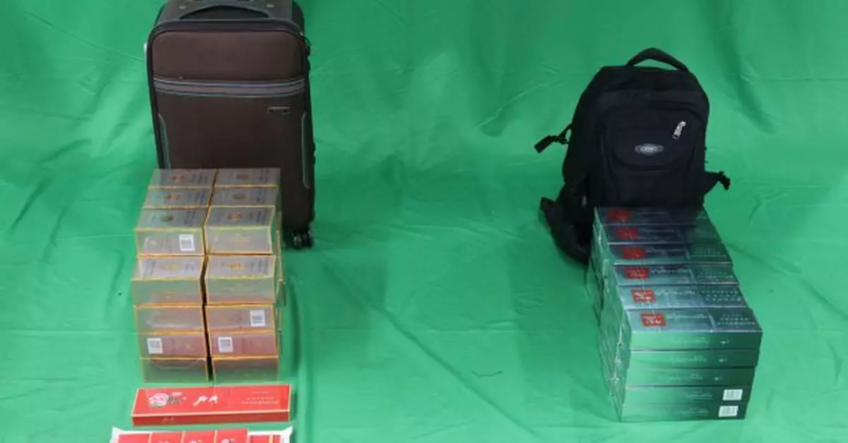 抵港旅客攜逾萬支未完稅香煙　判囚3個月及罰款2千元