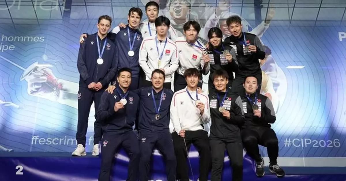 男子花劍世界盃巴黎站　香港隊在決賽擊敗美國隊奪金