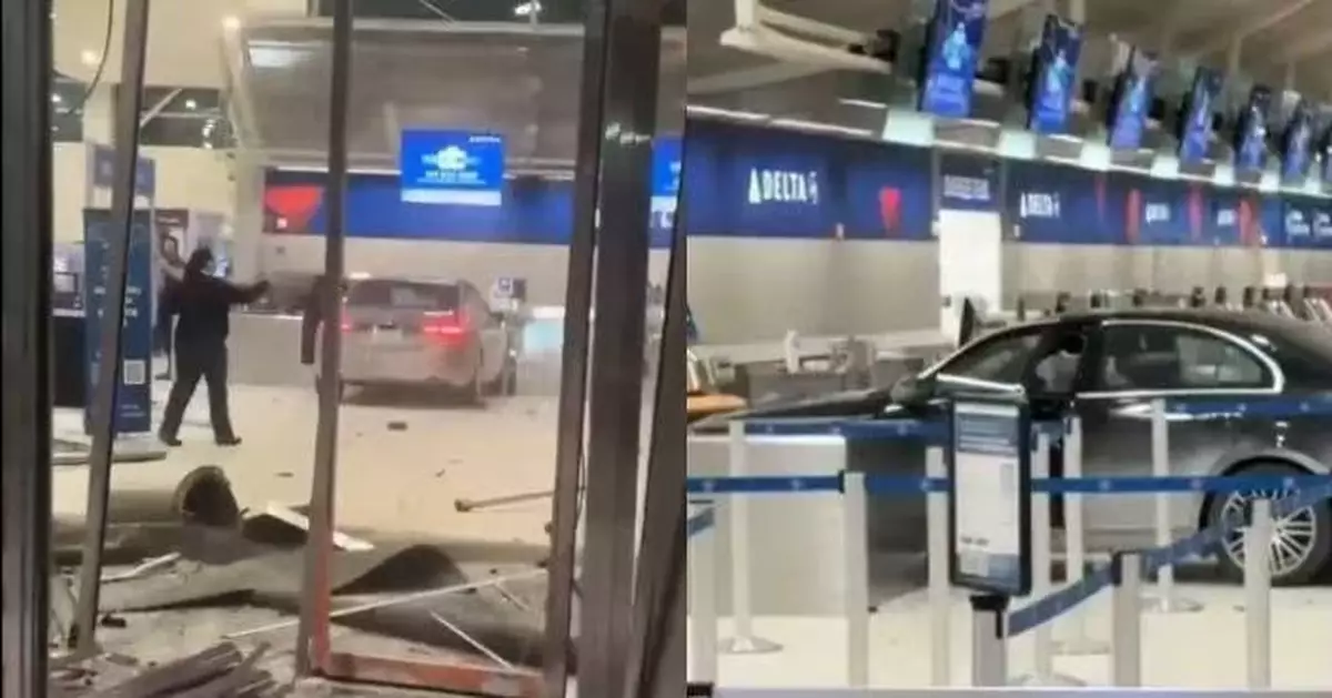 駕私家車直衝入機場客運大樓釀6傷 美漢被帶離精神恍惚失控叫喊