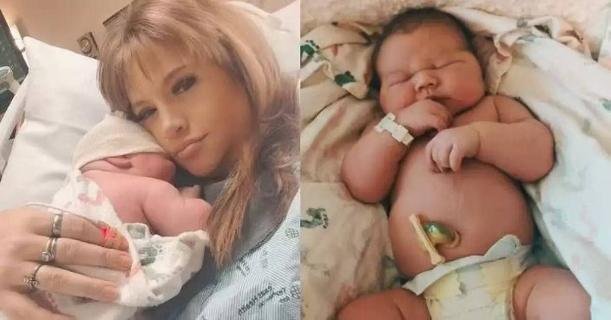 美單親媽開刀誕近13磅巨嬰 體型約普通新生兒兩倍似「小相撲手」