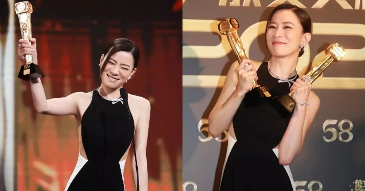 佘詩曼第四度奪視后後即要開工 返酒店先有時間回味得獎喜悅