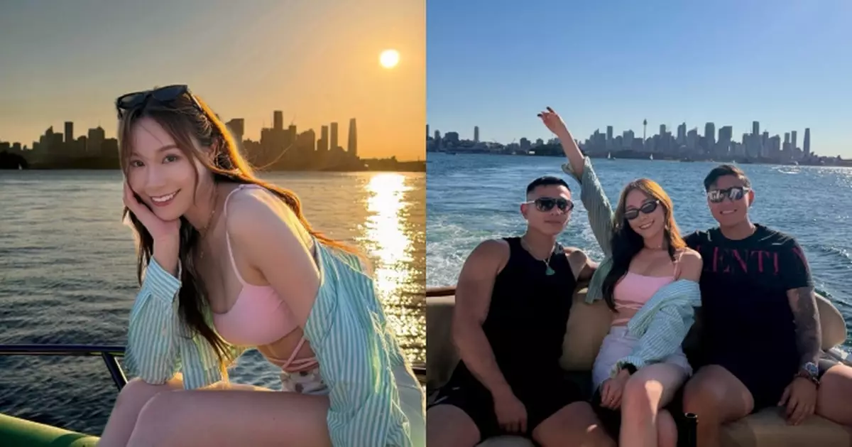 鄧伊婷澳洲探親兼享受新年假期 大隻猛男相伴出海歎世界