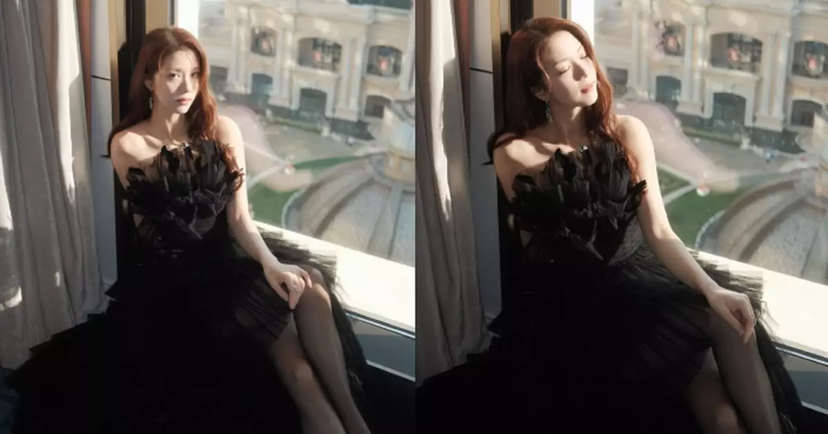 陳曉華晒夕陽下迷人靚相 黑紗裙上陣大玩黑絲誘惑索爆