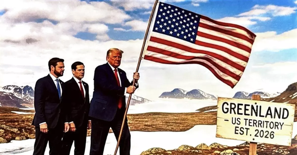 特朗普社媒貼登島插旗圖 指格陵蘭對美國及全球安全至關重要