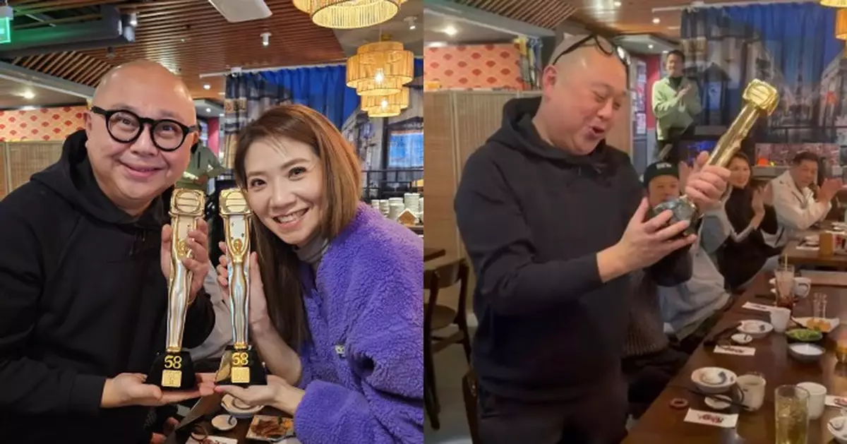 阿Bob收到大會補發真‧獎座開心啜爆 搞笑追問工作人員：之前啲碎片呢？