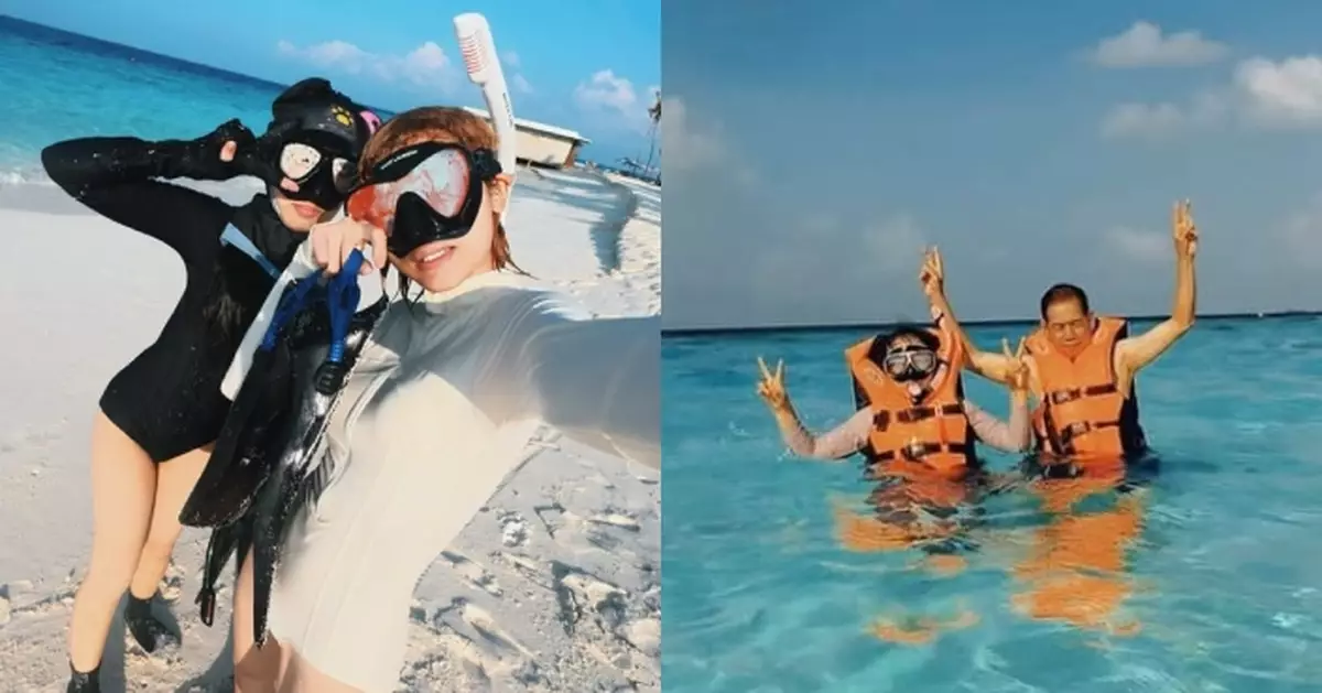 陳蕾孖妹妹出海潛水 爸爸化身「私人救生員」跟隨保護感動網民