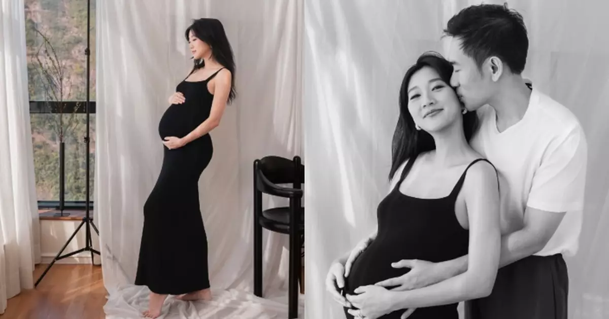 鄭瑤晒大肚寫真狀態超Fit 期待BB出世：爸爸媽媽來報到了！