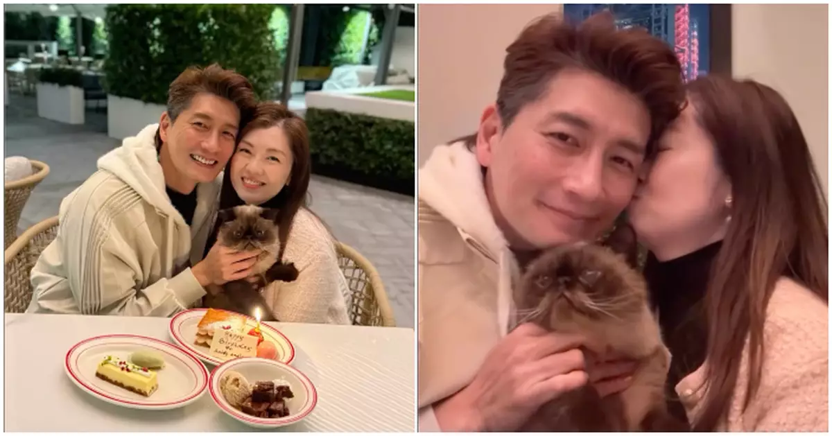 袁文傑57歲生日獲老婆張潔蓮咀爆慶祝 愛貓見證二人頭貼頭放閃