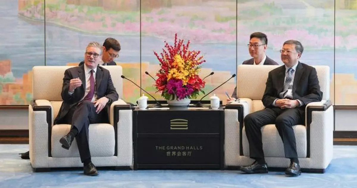 英國首相施紀賢繼續訪華行程 到上海與市委書記陳吉寧會面