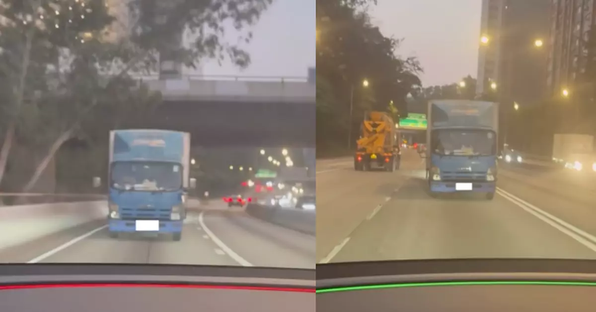 港女坐私家車抬頭驚見貨車車頭迎面而來 真相其實係咁！網民質疑未掛一樣嘢