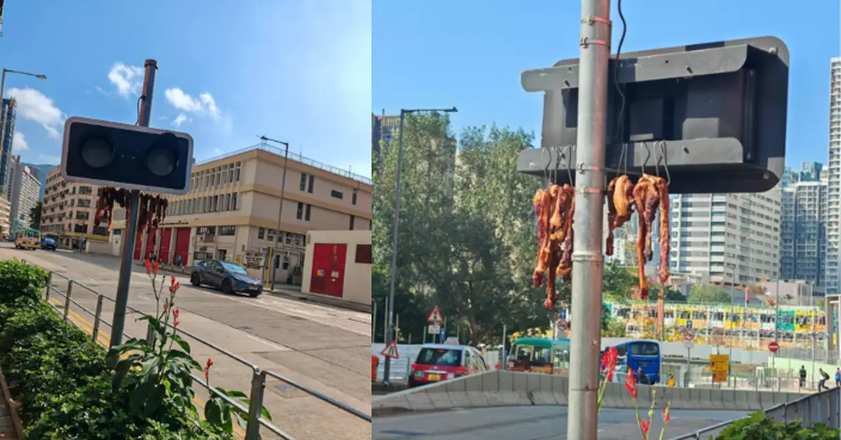 黃大仙飄鹹香！街坊竟將臘肉高掛「馬路這一處」　網笑：塵皮味