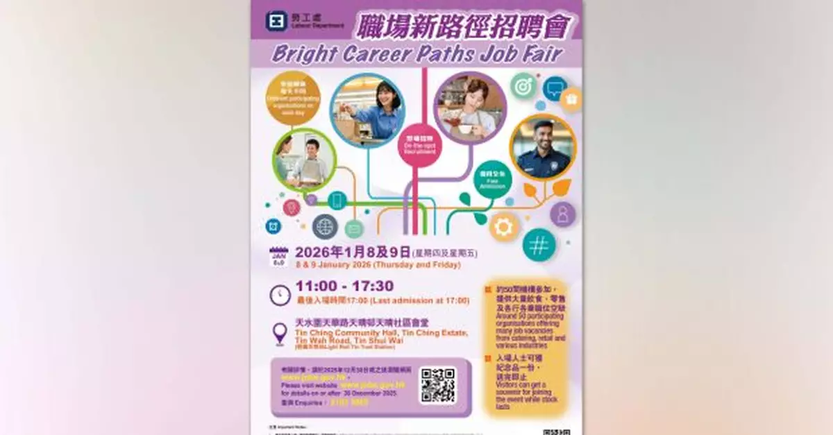 勞工處周四周五天水圍辦招聘會提供2300職位包括飲食及零售業