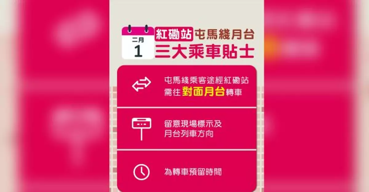 港鐵屯馬綫明日途經紅磡站需轉車　以配合路軌改道跟進工序