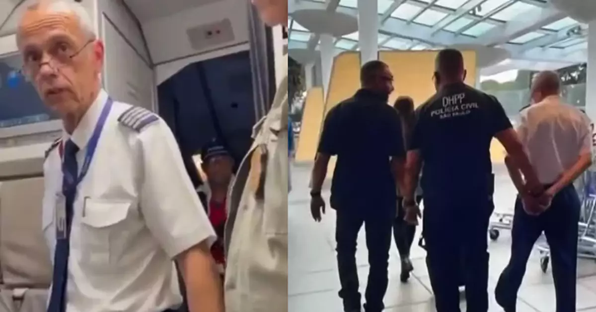 涉性侵兒童及散播色情影像 巴西6旬機師執飛前機內遭警方當眾拘捕