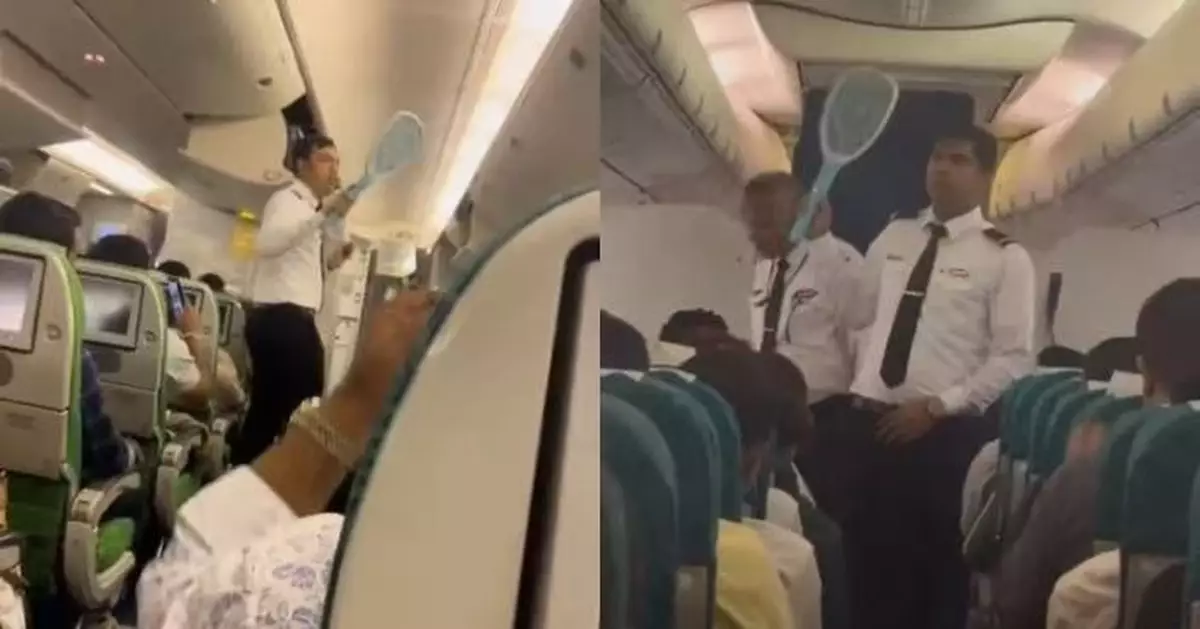 機艙蚊患嚴重 孟加拉航空機組人員出動電蚊拍滅蚊 網笑：至少有行動！