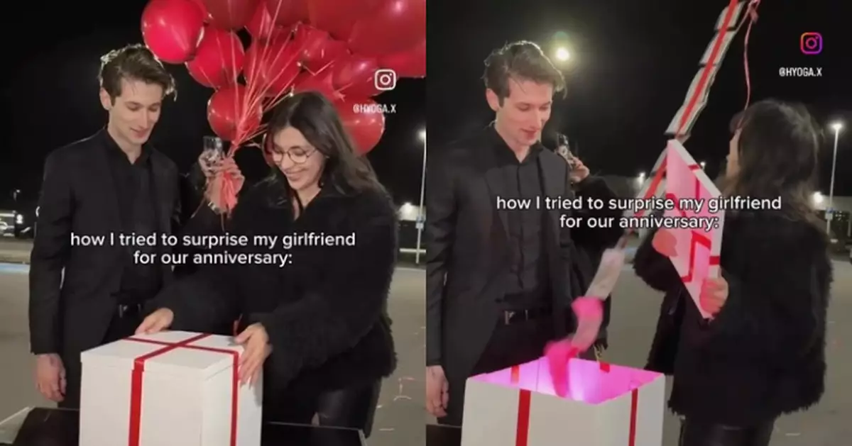 1.6萬現金綁氣球送周年驚喜 德國男見女友手滑放飛心痛到跪地大喊