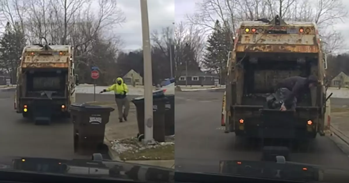 有片！倒垃圾驚見垃圾桶藏活人 美清潔隊員機警暗示警員助成功拘捕疑犯