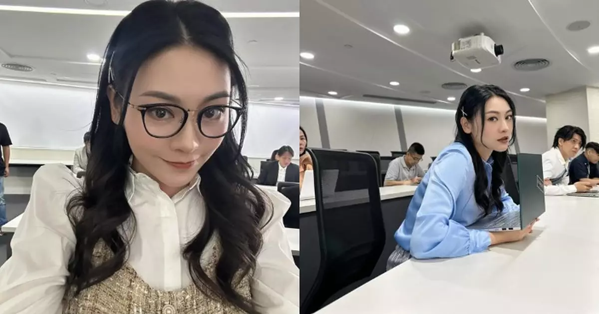 關嘉敏戴黑框眼鏡晒萌樣 長髮Look嘟嘴搶Fo