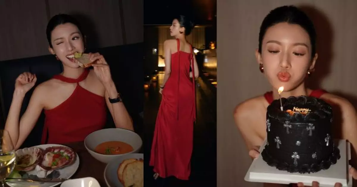 蔡思貝紅裙賀35歲生日 晒香肩貴氣慶生