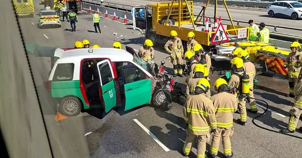 北大嶼山公路的士撞工程車 男乘客被抛離座位 頭撼擋風玻璃傷重死亡