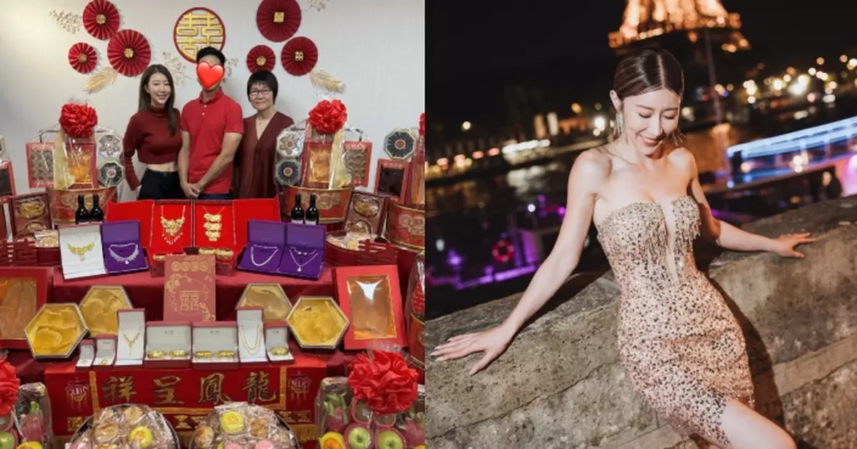 前TVB性感小花陳婉衡過大禮 金器鋪滿枱、龍鳳鈪勁有份量