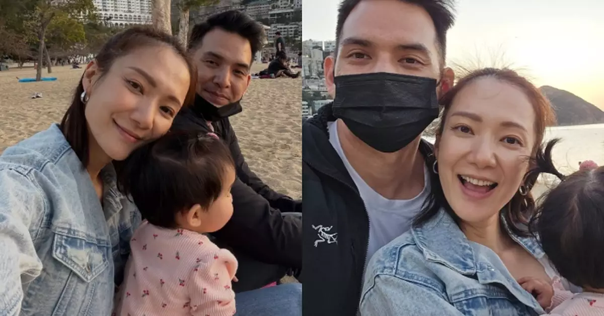 王君馨首一家三口過情人節 沙灘睇日落簡單又溫馨