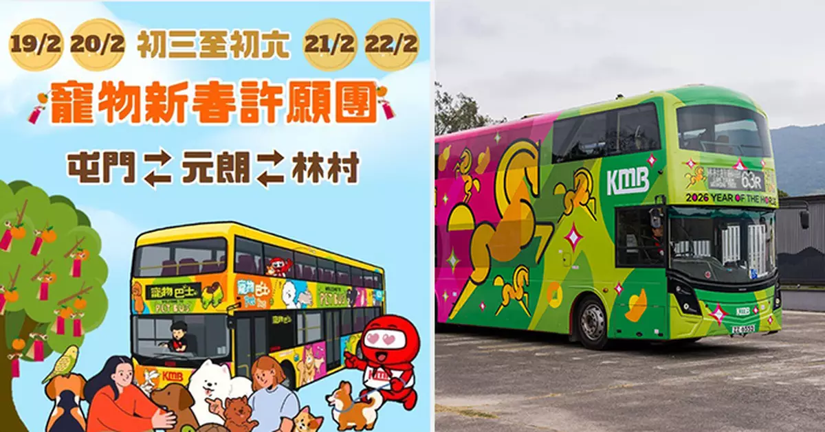 九巴龍運新春攻略 一文睇盡寵物巴士團、特快63R及攝太歲路線