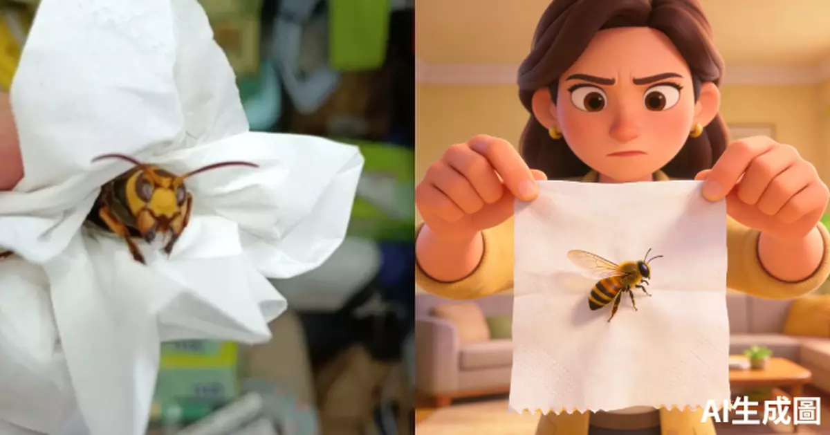 港媽僅憑一張紙巾生擒藏女兒外套內「巨蜂」　網民見真身驚呼：好毒㗎！