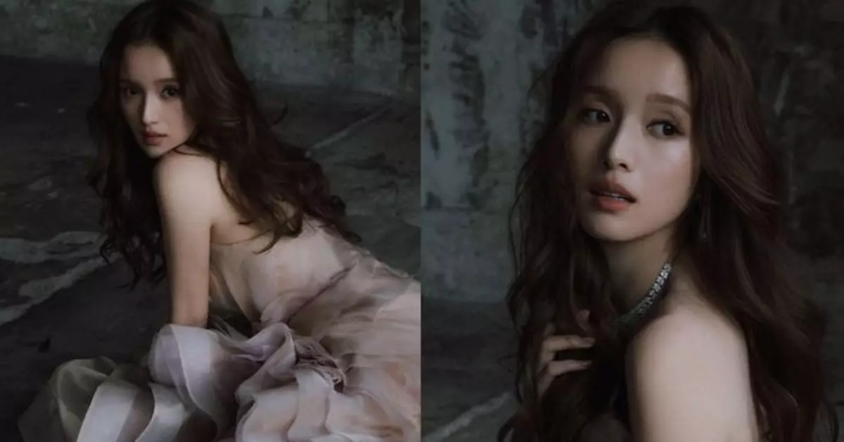 鄺潔楹晒仙氣長裙照 若隱若現晒白滑玉背