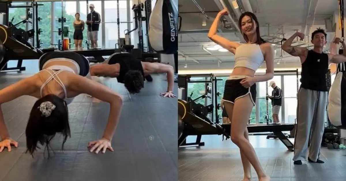 游嘉欣跟節奏做平板支撐 挑戰成功得戚晒「老鼠仔」