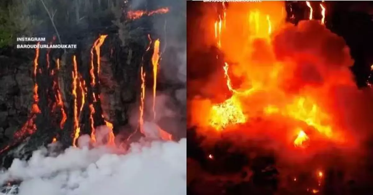 全球最活躍火山之一！留尼汪島火山爆發 熔岩流入印度洋現罕見水火交融景象