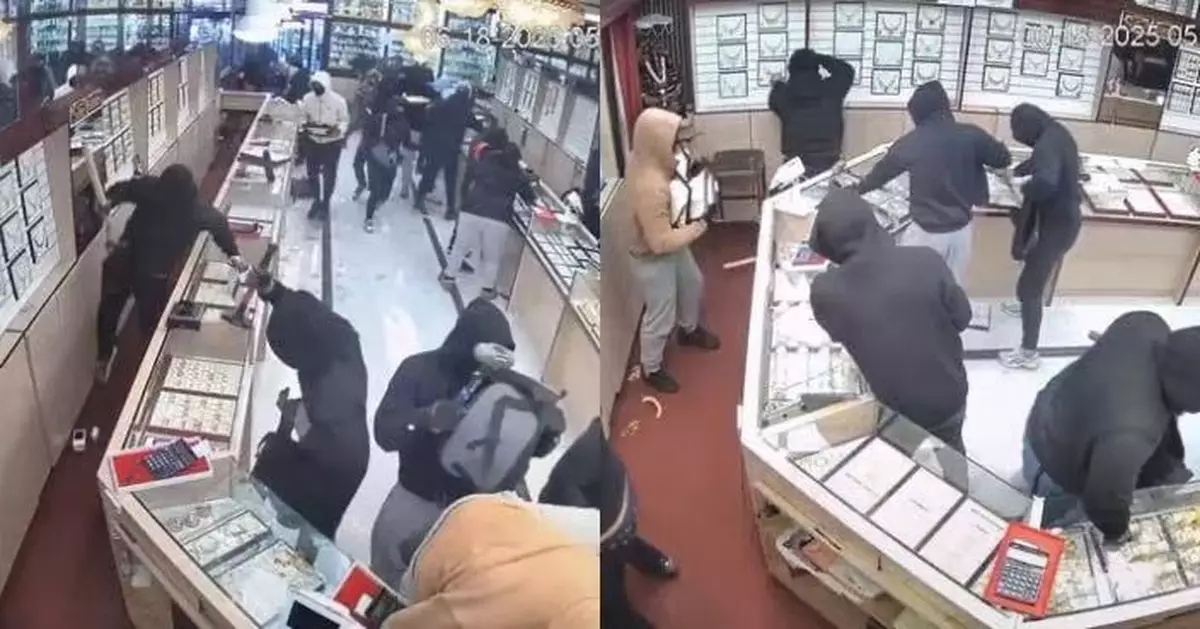 美珠寶店遭近20名蒙面賊閃電洗劫 70秒被掠走8成珠寶損失逾千萬