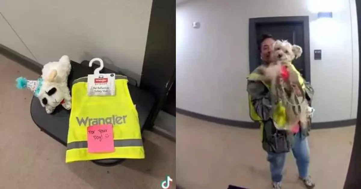 見清潔工深夜帶愛犬辛勞工作 美國女住戶暖心送禮致謝意外結緣