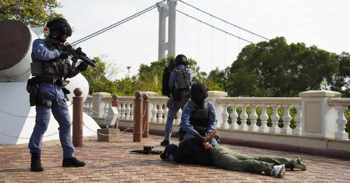 警方聯同多個部門及機構 青馬大橋及觀景台舉行大型反恐及重大事故演習