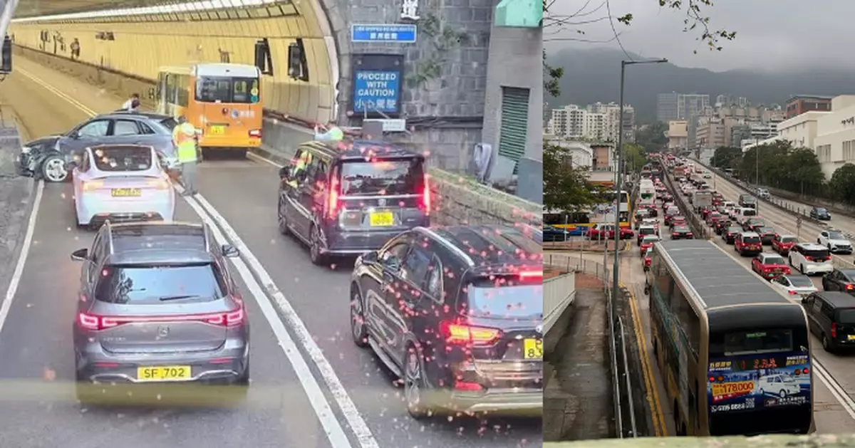 獅子山隧道往沙田入口交通意外 管道全封引發大塞車